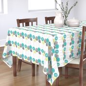 Mid-Century Flowers Teal and Yellow