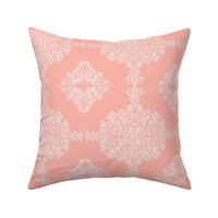 Jungle Flora Damask v2, Melon Pink