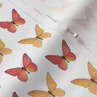 Small Scale Red and Orange Watercolor Butterflies