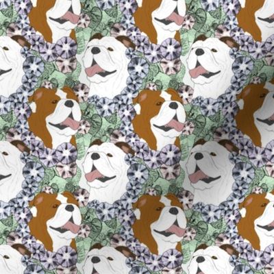 Small Floral Bulldog portraits