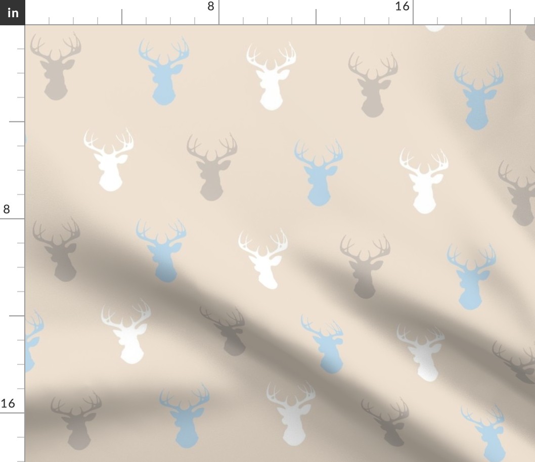 Deer- baby blue/beige/white - Cottonwood