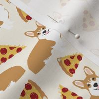 corgi pizza cream cute funny novelty pet corgi fabric corgis design
