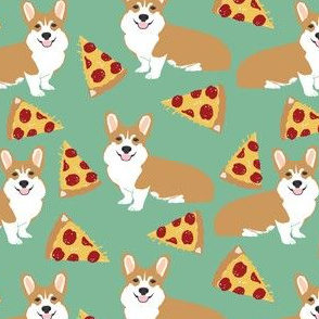 corgi pizza for dog owners corgi owners cute corgi funny corgi fabric