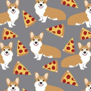 corgi pizza food cute dog pet corgi fabric for corgi owners dog lovers cute funny dog fabric