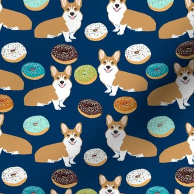 corgi donut cute pet dog fabric corgis navy blue cute corgi fabric for corgi owners 