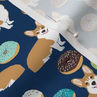 corgi donut cute pet dog fabric corgis navy blue cute corgi fabric for corgi owners 