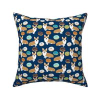 corgi donut cute pet dog fabric corgis navy blue cute corgi fabric for corgi owners 