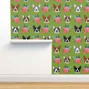 boston terrier floral face cute dog best boston terrier fabric for dog owners dog lovers cute dogs