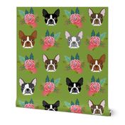 boston terrier floral face cute dog best boston terrier fabric for dog owners dog lovers cute dogs