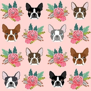 boston terrier floral face pink girls nursery baby cute dog fabric for boston terrier owners cute dogs best dog fabric