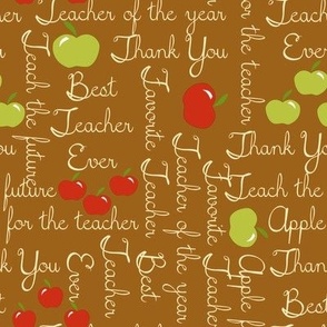 Apple for the teacher on brown