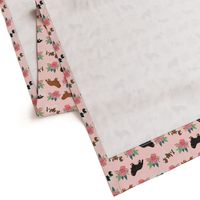 cavalier king charles spaniel pink florals floral dog fabric 