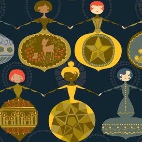 Vintage Ornament Collection - Gold/Blue