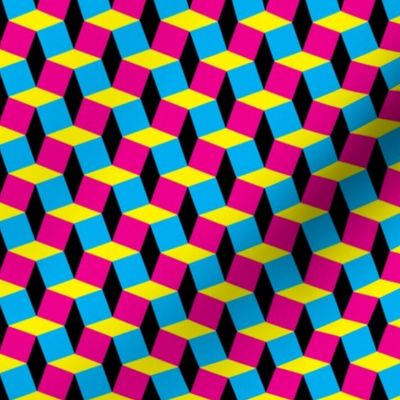 CMYK Geometic Comic 3D Effect