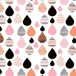rainy day drops are falling from the sky aztec water fall orange pink XS