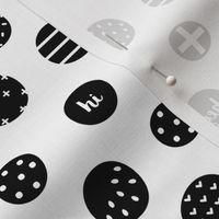 hello hi hey dots black white :: fruity fun