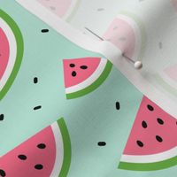 watermelons light teal :: fruity fun bigger