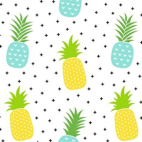 pineapples + sky blue :: fruity fun bigger