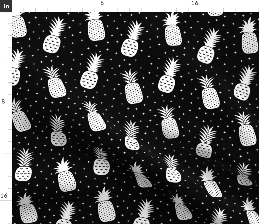 pineapples + white black :: fruity fun bigger