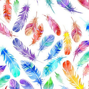 Boho Feathers Watercolor