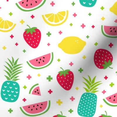 fruity mix plus teal :: fruity fun bigger lemons strawberries pineapples watermelons