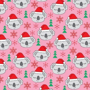 Christmas koalas on pink