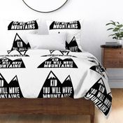 Minky fabric layout- Kid you will move mountains  - black
