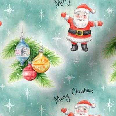 Vintage Christmas - santa and baubles