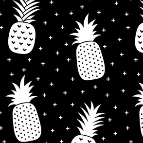 pineapples + white black :: fruity fun huge