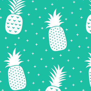 pineapples + teal :: fruity fun huge