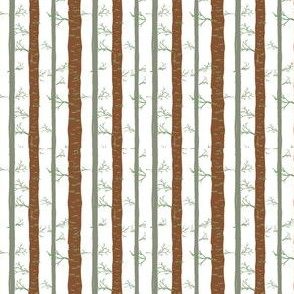 Birch Trees in Brown and Green