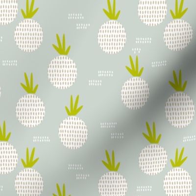 Retro round pineapple fruit kitchen pastel Scandinavian style summer design gender neutral gray MEDIUM