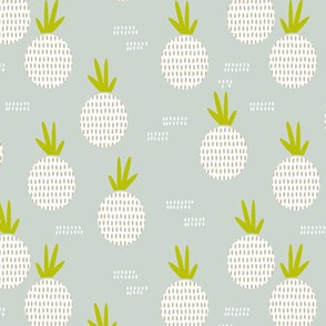 Retro round pineapple fruit kitchen pastel Scandinavian style summer design gender neutral gray MEDIUM