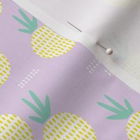 Retro round pineapple fruit kitchen pastel Scandinavian style summer design lilac yellow MEDIUM