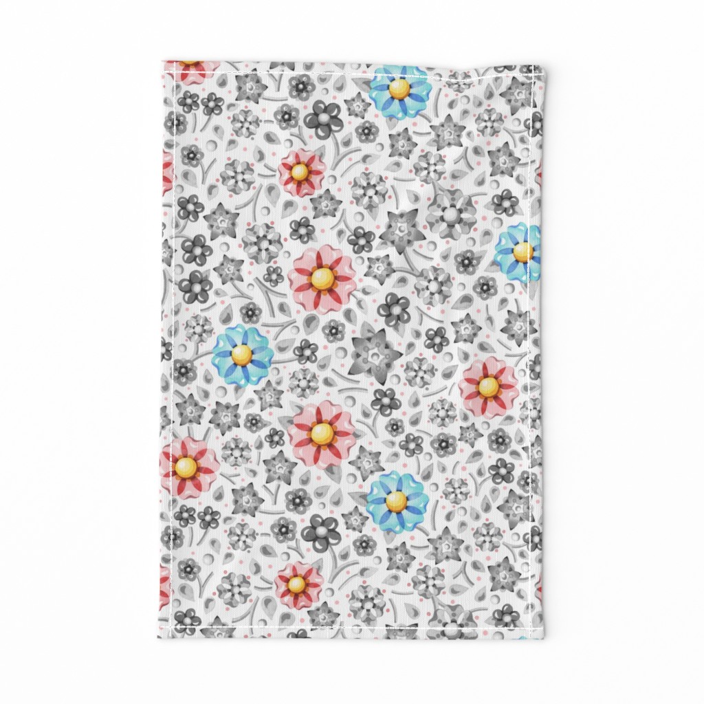 Pink Blue Grey Millefiori