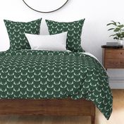 antlers on hunter green linen