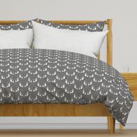 antlers on grey linen