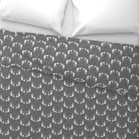 antlers on grey linen