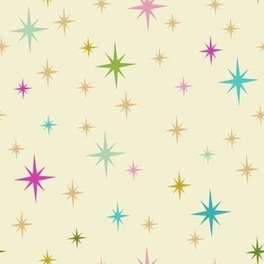 Vintage Christmas Stars in Retro Colors