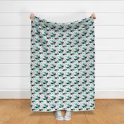 Adorable little baby sloth print jungle trees pura vida collection fall teal blue