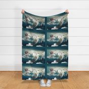 boy in the moon panel, tea towel