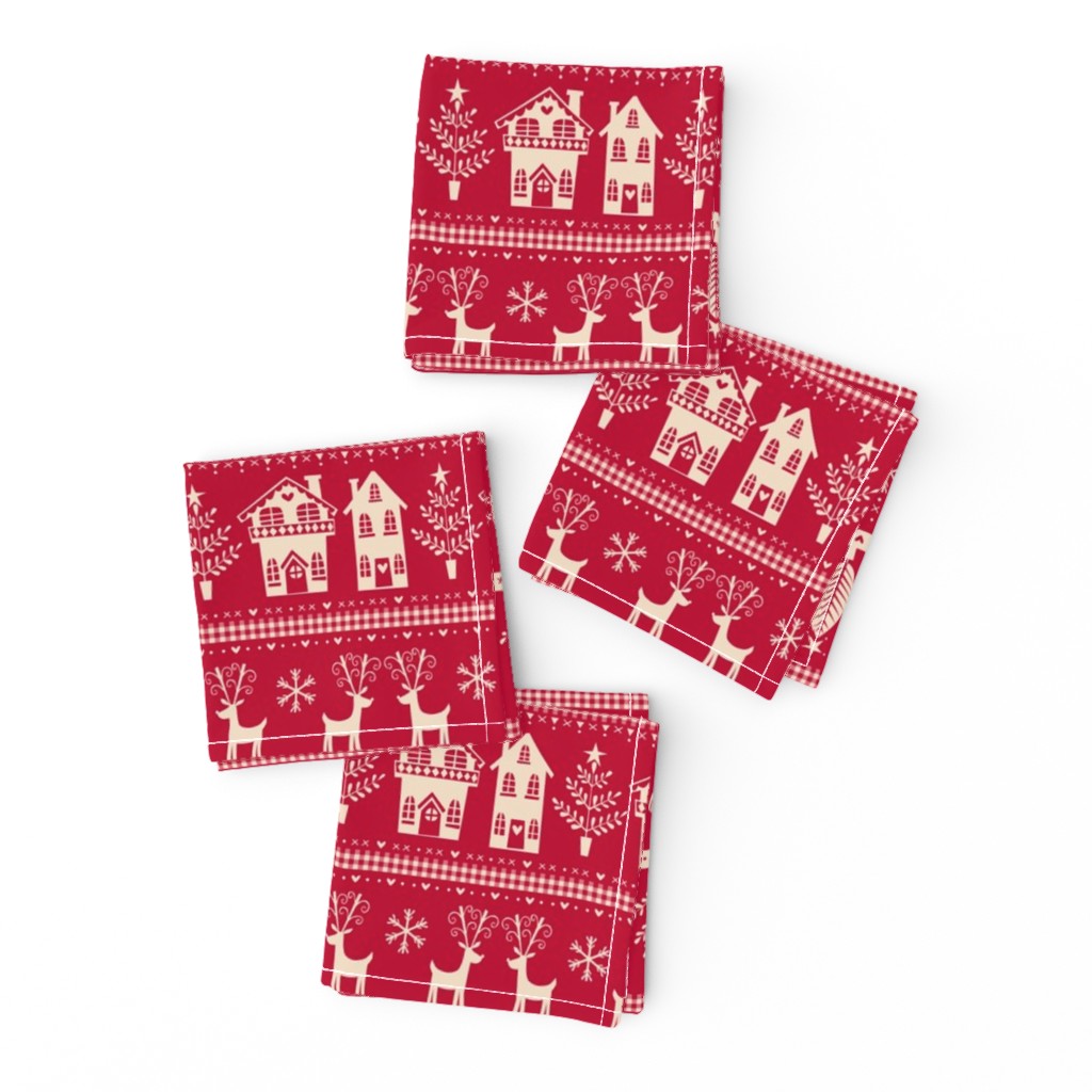 vintage nordic christmas red