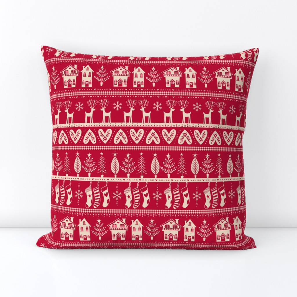 vintage nordic christmas red