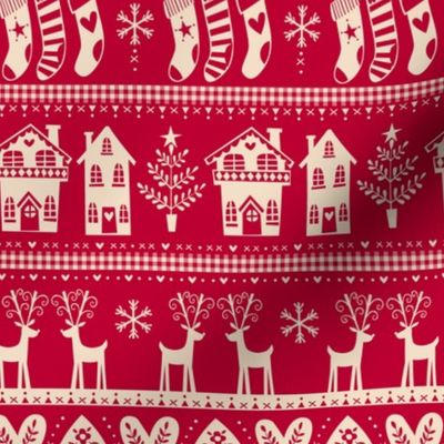 vintage nordic christmas red