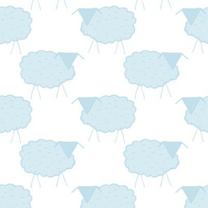 Sheep in Pastel Blues
