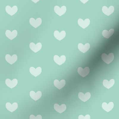 teal heart on mint