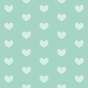teal heart on mint