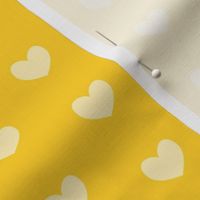 yellow heart on mustard