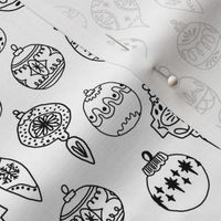 ornaments // black and white ornaments holiday christmas tree ornaments black and white hand-drawn illustration