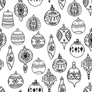 ornaments // black and white ornaments holiday christmas tree ornaments black and white hand-drawn illustration